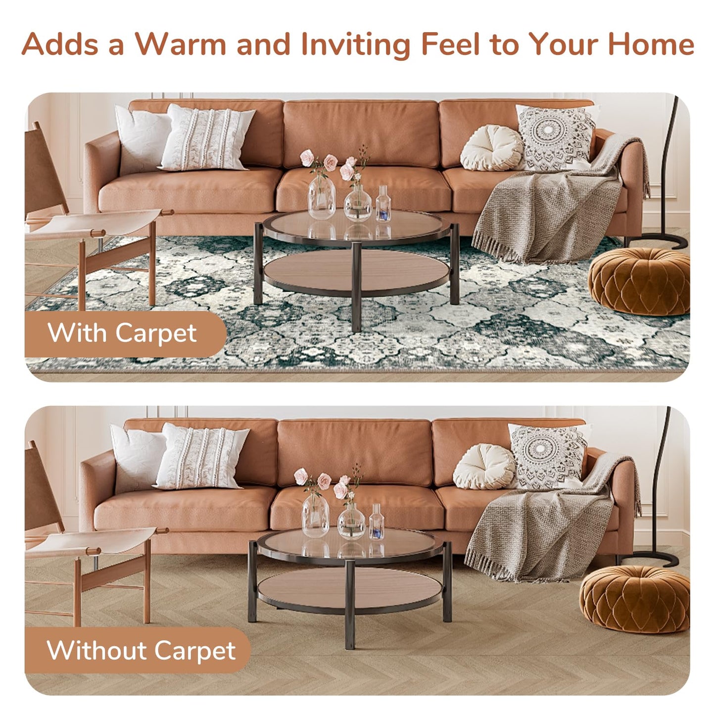 Lukyamzn Gray 5x7 ft. Area Rug – Soft Washable Moroccan Style Carpet, Low-Pile Faux Cashmere with Non-Slip Backing for Living Room & Bedroom
