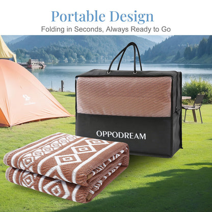 Lukyamzn Outdoor Rug 8x10 ft. Waterproof Patio, Reversible Plastic Straw Carpet for Deck, Balcony, Camping, Backyard