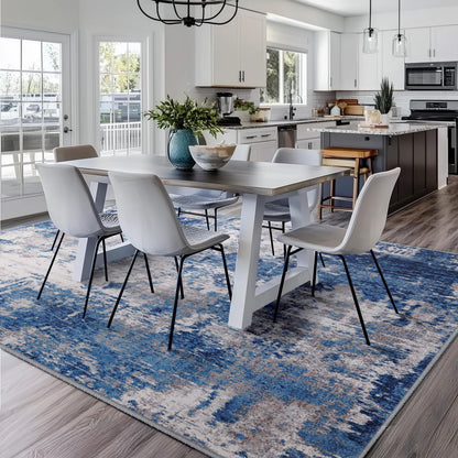 Lukyamzn Washable 5'x7' Modern Abstract Area Rug, Non-Slip Low-Pile Soft Carpet for Living Room, Bedroom, Entryway