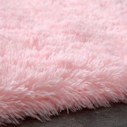 Lukyamzn Shag Area Rug 5x8, Ultra Soft Fluffy Carpet for Bedroom, Living Room, Kids Room, Nursery, Pink Home Decor