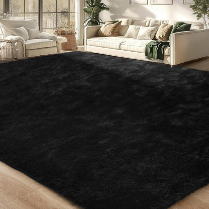 Lukyamzn Soft Fluffy Area Rug 4x6 for Bedroom Living Room, Machine Washable, Non-Slip, Plush Shaggy Carpet for Kids & Home