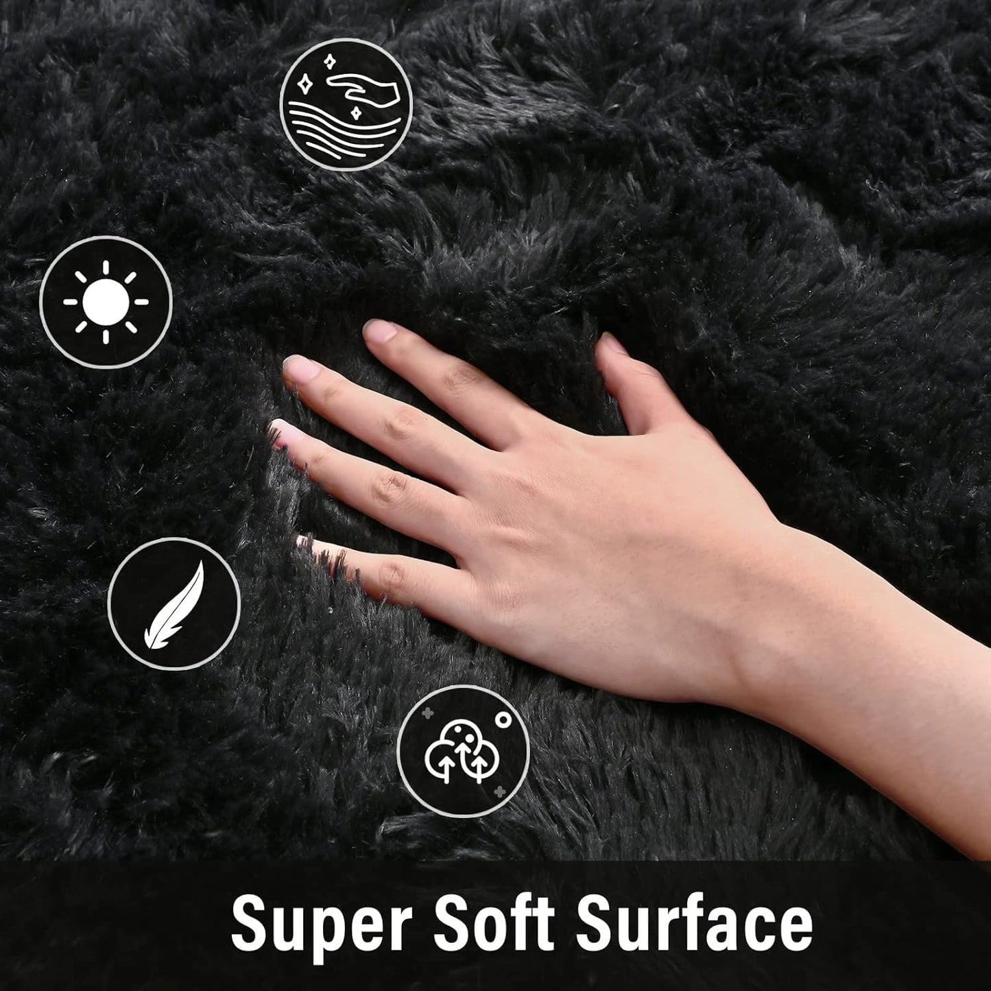 Lukyamzn Soft Fluffy Area Rug 4x6 for Bedroom Living Room, Machine Washable, Non-Slip, Plush Shaggy Carpet for Kids & Home