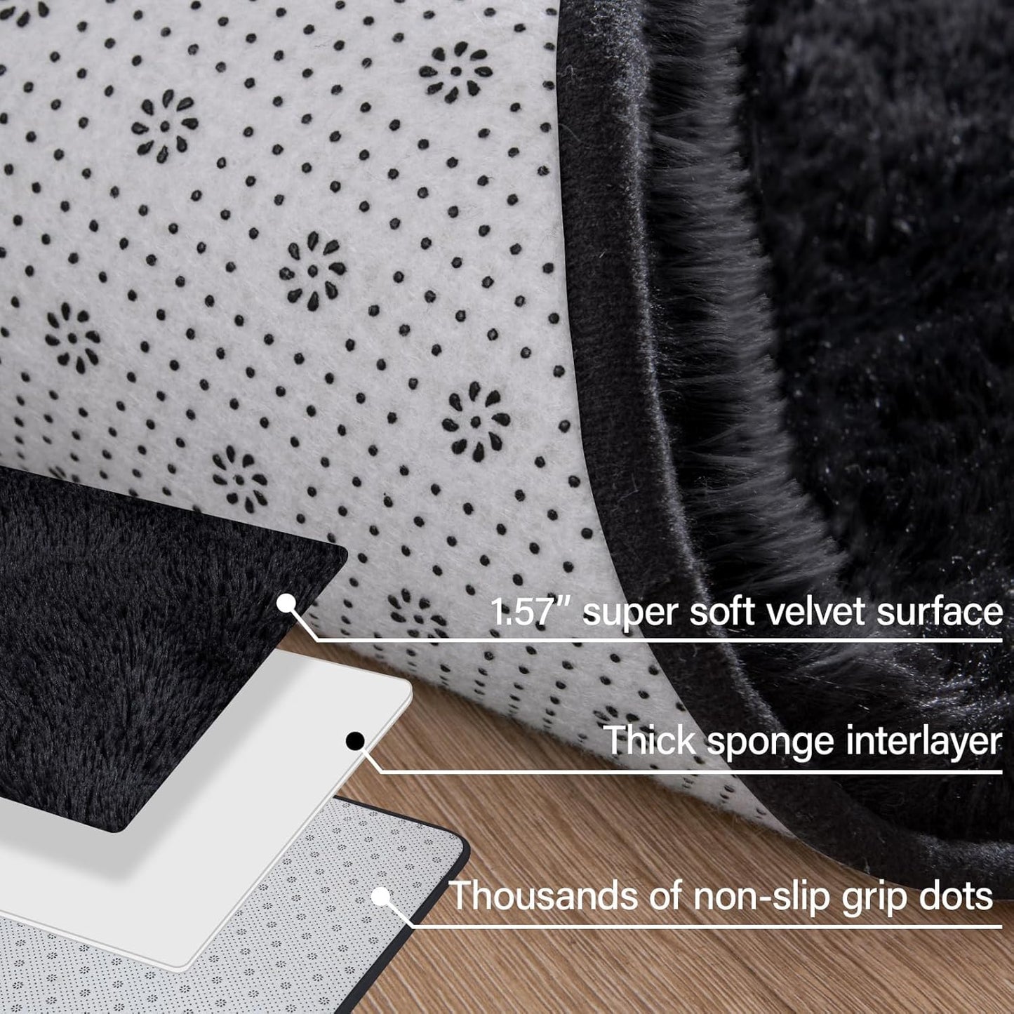 Lukyamzn Soft Fluffy Area Rug 4x6 for Bedroom Living Room, Machine Washable, Non-Slip, Plush Shaggy Carpet for Kids & Home