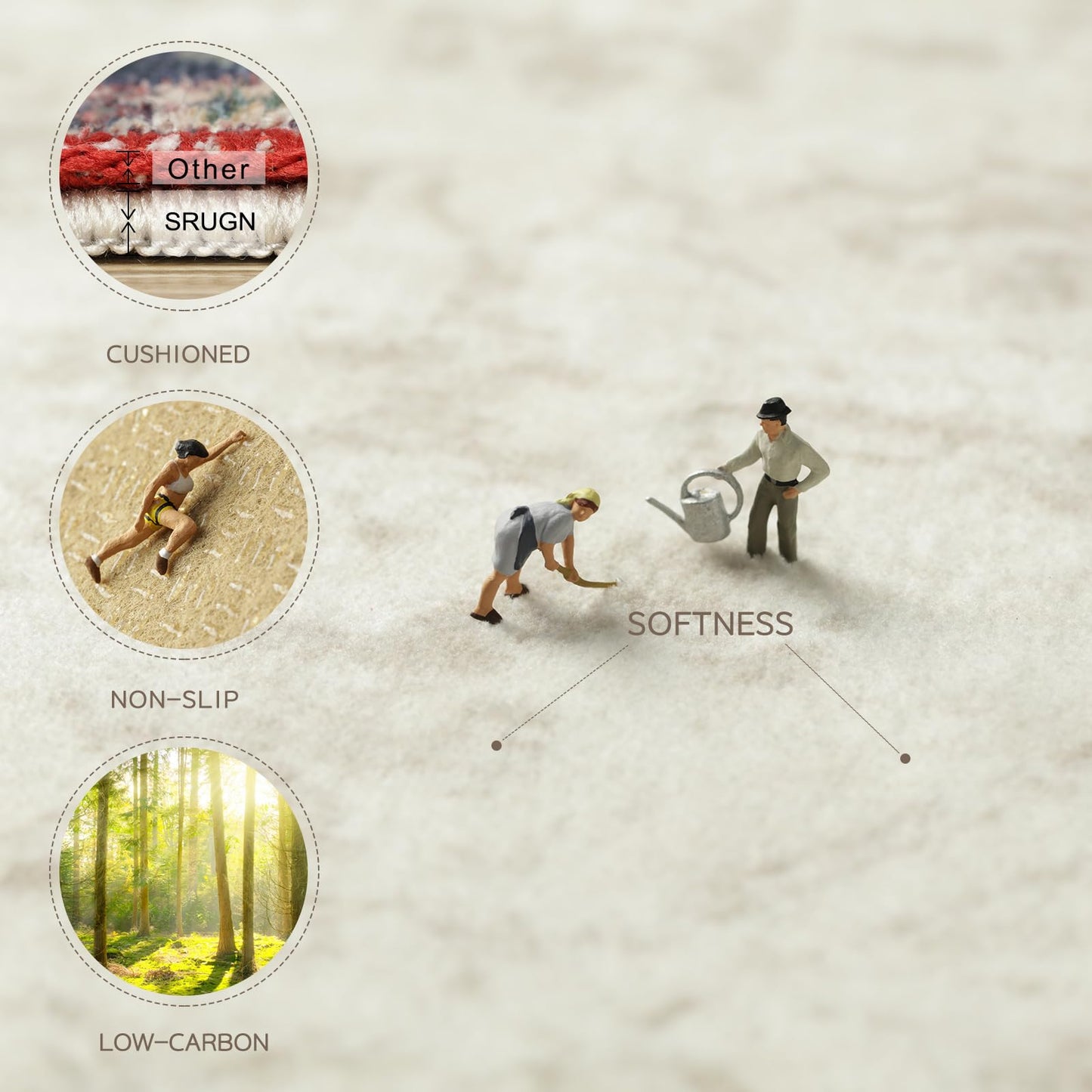 Lukyamzn Washable 8x10 Area Rug, Ultra Soft Faux Wool Vintage Low-Pile Carpet, Non-Slip Large Retro Rug for Living Room Bedroom Home